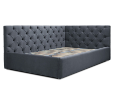 Мягкая кровать, Кровать с мягким изголовьем угловая Оливия 1200 с подъемным механизмом, микровелюр