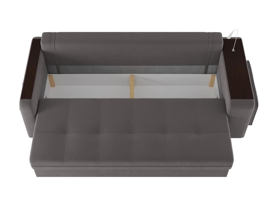 Диваны с ящиком для белья, Диван-кровать прямой Smart 4 пуф справа Велюр