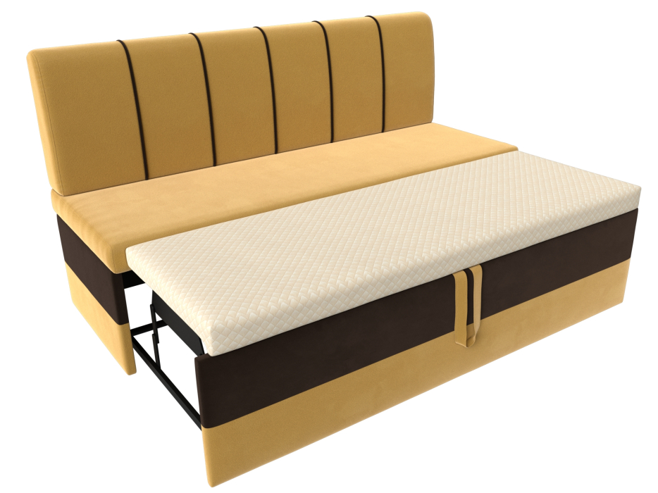 Диваны кровати со спальным местом, Прямой диван Энигма, микровельвет, коричневый