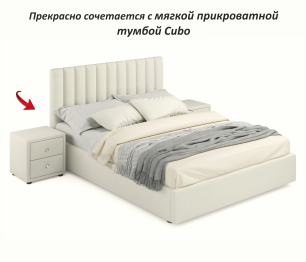 Мягкая кровать Olivia 1600 подъемная с матрасом АСТРА