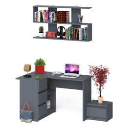 Угловой стол компьютерный Мори МС-16 левый с тумбочкой с ящиком 400 и полкой на 1200