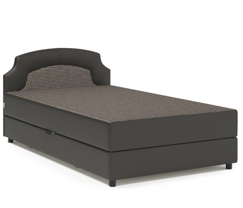 Мягкая кровать, Кровать тахта Шарм 90 с подъемным механизмом, рогожка / экокожа