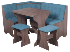 Кухонные уголки, Кухонный уголок Стиль 1Л (со столом СТ3) Ясень шимо темный / велюр