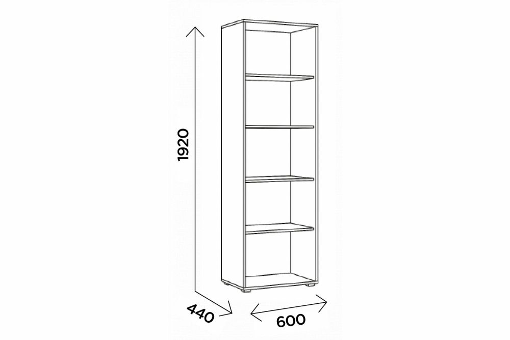 Шкафы распашные, Пенал Виллитус М2, дуб вотан/графит