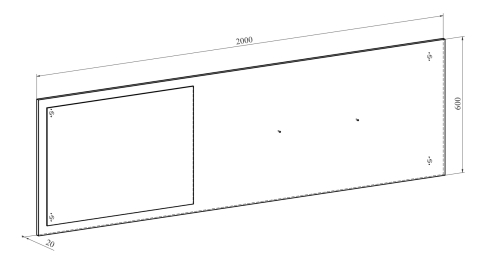 Панель с зеркалом Виктория ВИ-20 (2000x600)