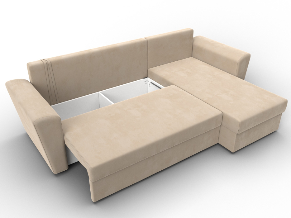 Диваны угловые в гостиную, Угловой диван Амстердам Лайт правый угол, велюр