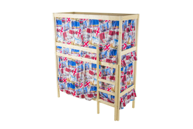 Кровать двухярусная с каркасом для штор 800x1900