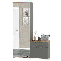 Прихожие, Шкаф для одежды с зеркальными дверками и обувница Октава.