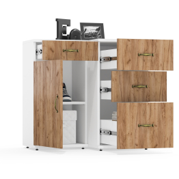 Тумба три ящика с тумбой с дверкой Лидер-8