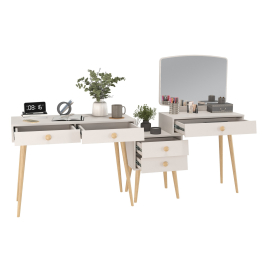 Туалетный стол с зеркалом Афина и стол на ножках