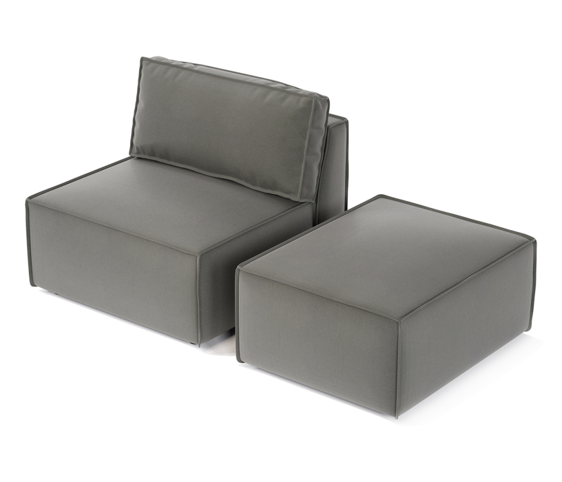 Диван  кровать трансформер, Диван модульный Гамма c пуфом