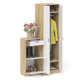 Шкаф с тумбой для обуви 2 секции П-6 № 16 МДФ фрезеровка прованс