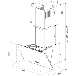Вытяжка кухонная HELGA 500 PB