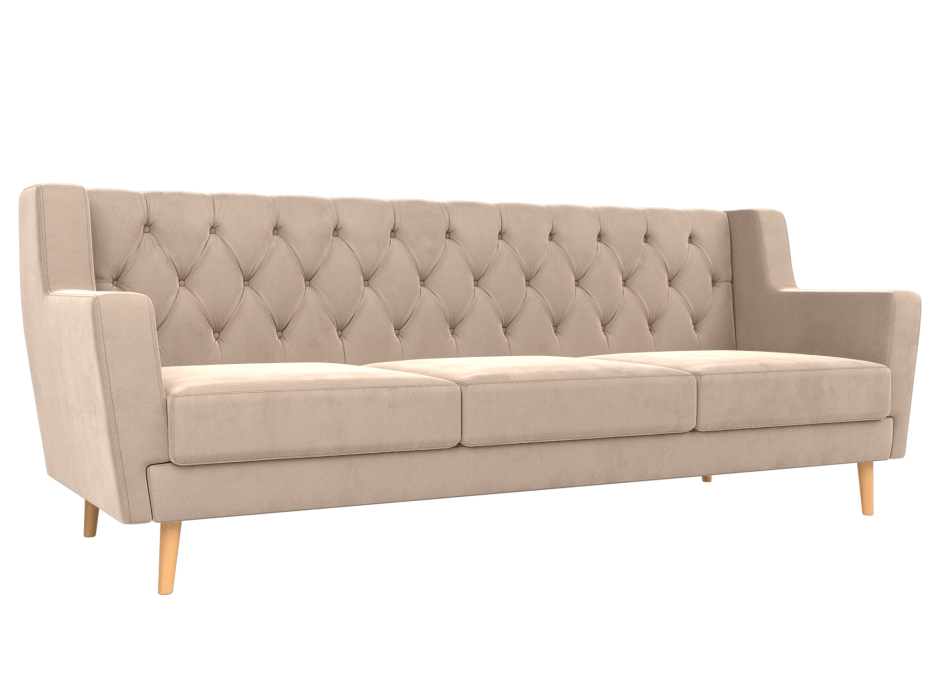 Диваны прямые кухонные, Прямой диван Брайтон 3 Люкс, велюр