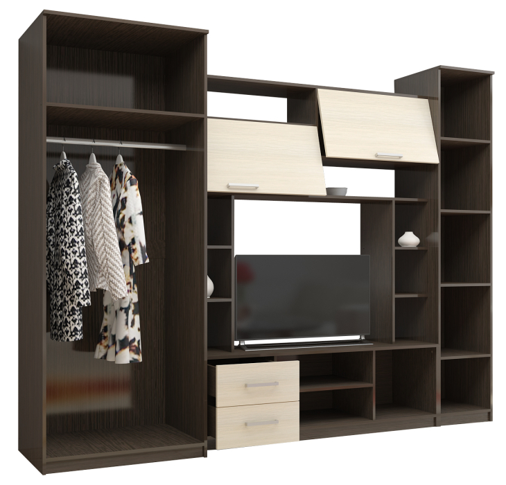 Стенки для гостиной, Гостиная Флора (ясень шимо)