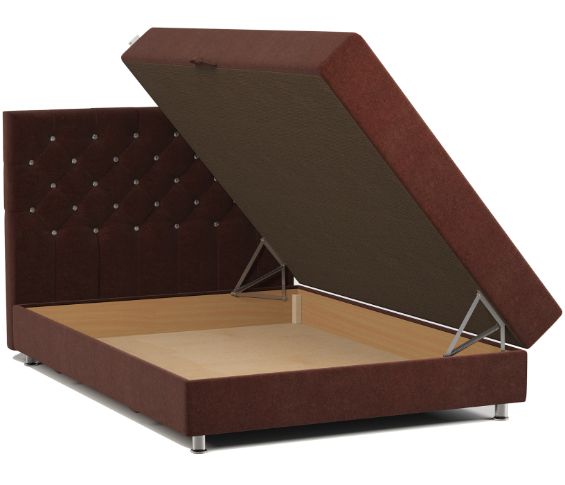 Мягкая кровать, Кровать тахта двуспальная с подъемным механизмом и матрасом Шармэль Люкс 160, велюр