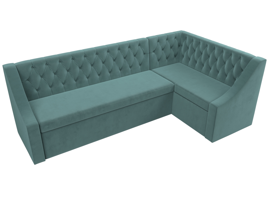 Диваны угловые кухонные, Кухонный угловой диван Мерлин правый угол велюр