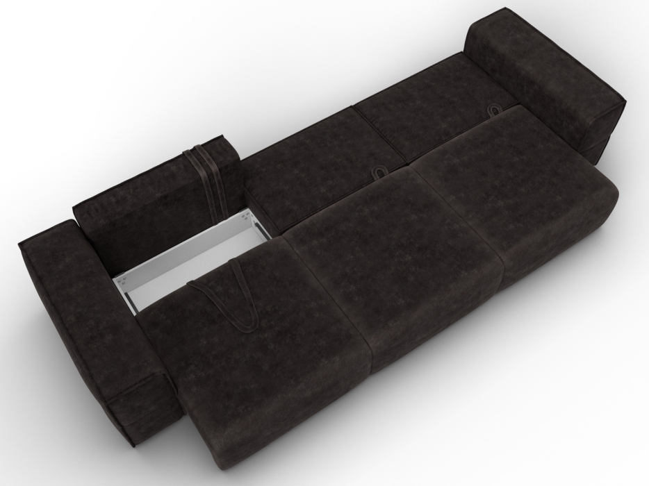 Диваны еврокнижки, Диван прямой Лига-058 НПБ Лонг, велюр BRUT