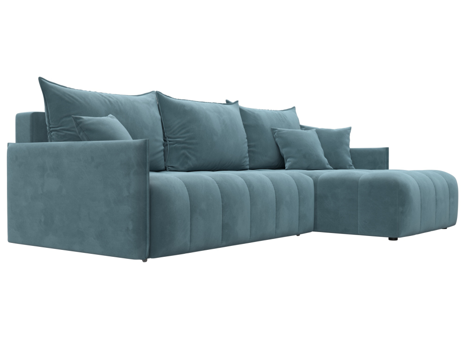 Диваны угловые в гостиную, Диван угловой Лига-054 НПБ угол универсальный, велюр SEVEN