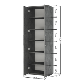 Шкаф с полками Мелодия МП-21 90х60