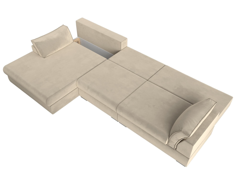 Диваны угловые в гостиную, Угловой диван Пекин Long угол левый, НПБ, микровельвет