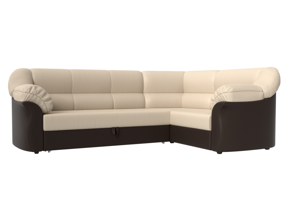 Диваны угловые в гостиную, Диван угловой Карнелла правый угол, экокожа