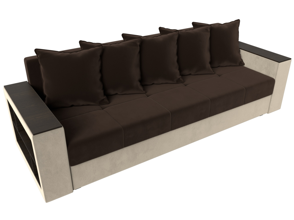 Диваны кровати со спальным местом, Диван прямой Дубай Лайт полки слева, микровельвет