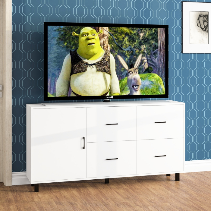 Комоды, Комод широкий с дверкой и ящиками РВК 125-1704