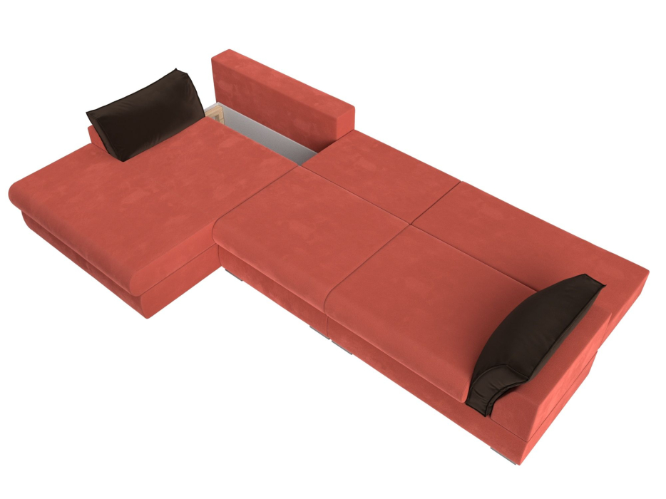 Диваны угловые в гостиную, Угловой диван Пекин Long угол левый, НПБ, микровельвет