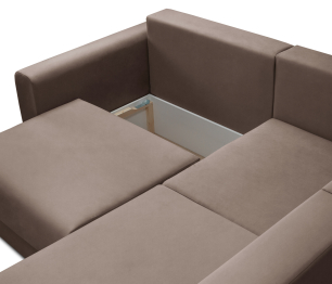 Диван угловой Мэдисон Лонг со спальным местом, микровелюр