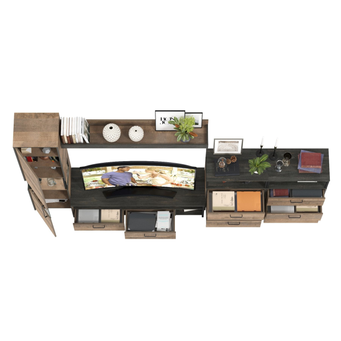 Стенки для гостиной, Гостиная лофт с подсветкой пенала Трувор № 101