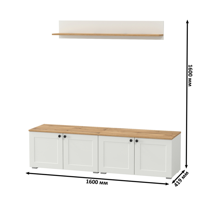 Прихожие, Две тумбы с дверками и навесная полка Остин