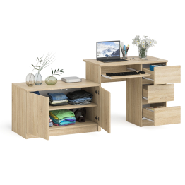 Тумба Мори МА900.1 и стол компьютерный МС-6 ящики справа