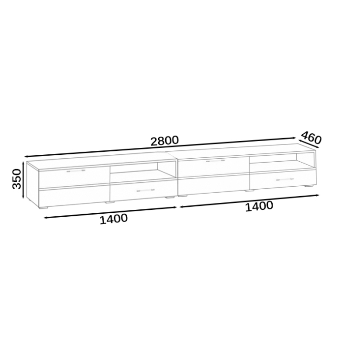 ТВ-тумбы, Тумба под ТВ СВК Ларго 2,8 Венге