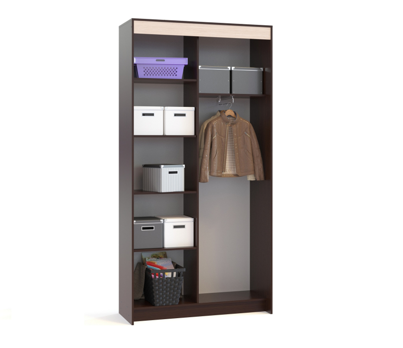 Шкафы-купе 2-х дверные, Шкаф-купе с зеркалом Контур ШР-126.2