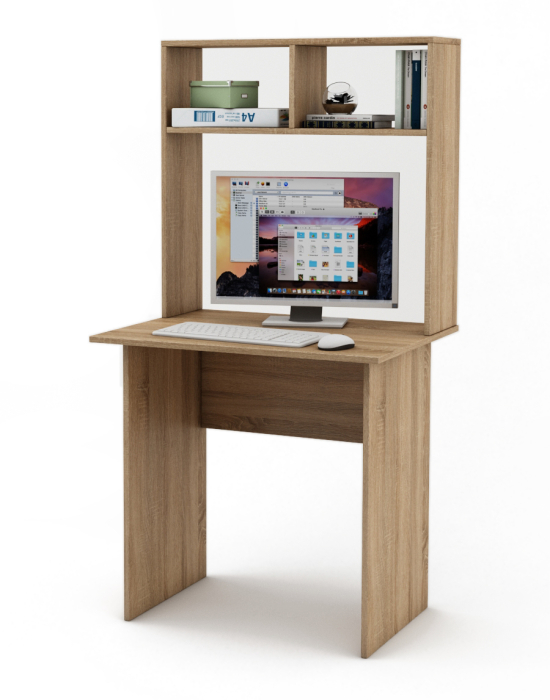 Прямые, Письменный стол Лайт-1 с надстройкой