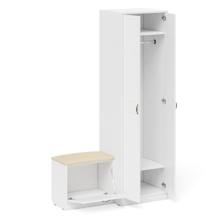 Прихожие, Шкаф для прихожей с обувницей с сиденьем П-6 № 10 МДФ фрезеровка прованс