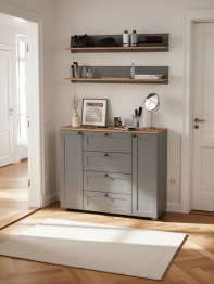 Комод Остин 16.221 ящики и дверки и две навесных полки Остин