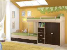 Для подростков, Кровать двухъярусная ДЕЛЬТА 18.04.02 (Дуб сонома)