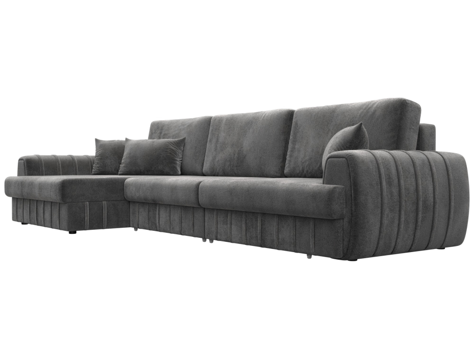 Диваны угловые в гостиную, Диван угловой Лига-057 НПБ Лонг угол левый, велюр TOWER