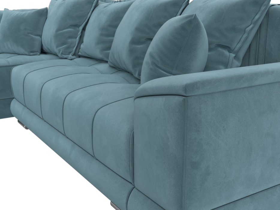 Диваны угловые в гостиную, Угловой диван НордСтар левый угол, велюр