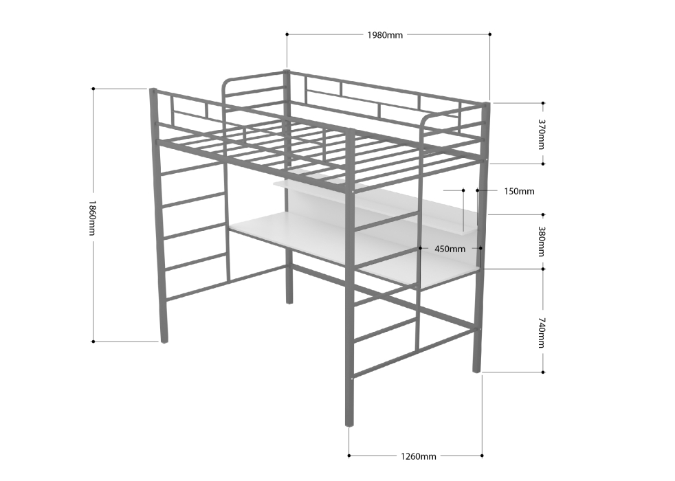Кровати-чердаки, Кровать-чердак Амстердам 120