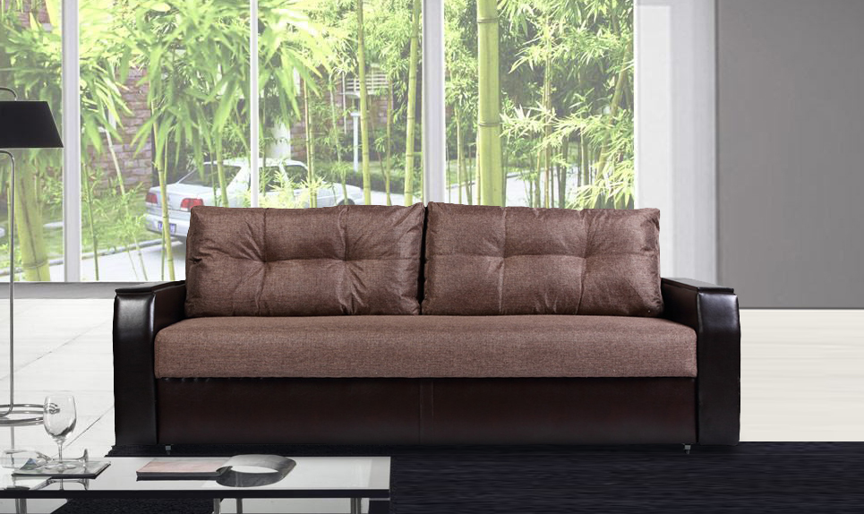 Диваны прямые, Диван-кровать еврокнижка  Атлант 160, рогожка/ экокожа