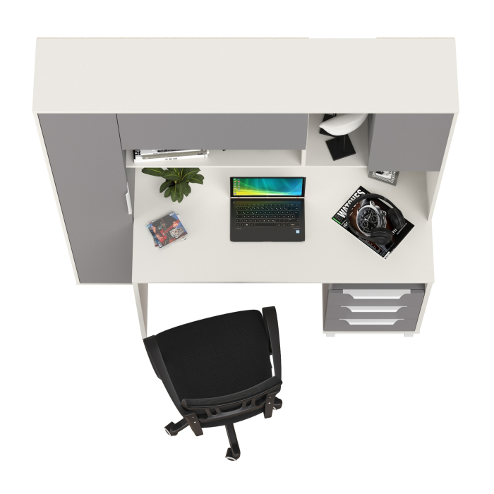 Прямые компьютерные столы, Домашний офис Mobi Комфорт 12.95N с компьютерным креслом 103 чёрного цвета