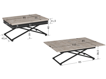 Стол универсальный трансформируемый АНДРЭ Loft ЛДСП