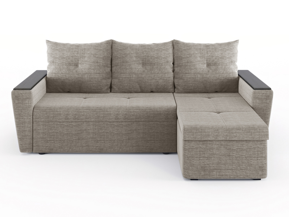 Диваны угловые в гостиную, Диван-кровать угловой Дубай Майами еврокнижка трехсекционная, рогожка Люкс