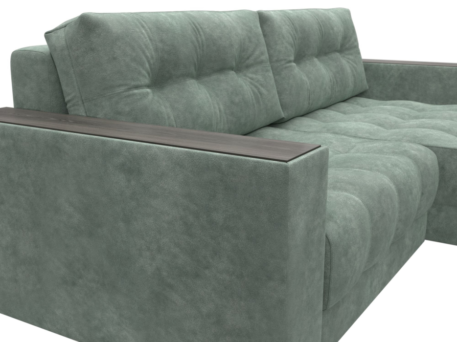 Дизайнерские диваны для гостиной, Диван угловой с декором Лига-049 НПБ, велюр BRUT