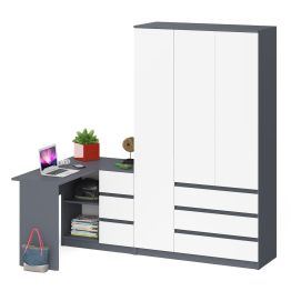 Стол компьютерный угловой МС-16 правый с шкафом-комодом с дверкой 1200 Мори