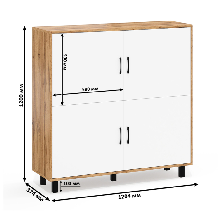 Комоды, Две тумбы-комода с дверками РВК 126-1204