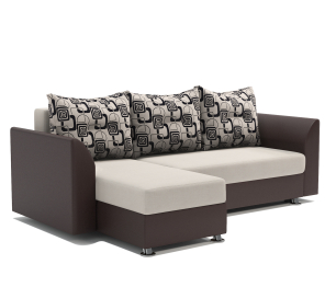 Угловой диван Ария Скала левый, шенилл / экокожа